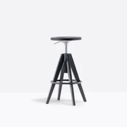 Pedrali Arki-Stool ARKW6 Stool In Ash Wood With Footrest
